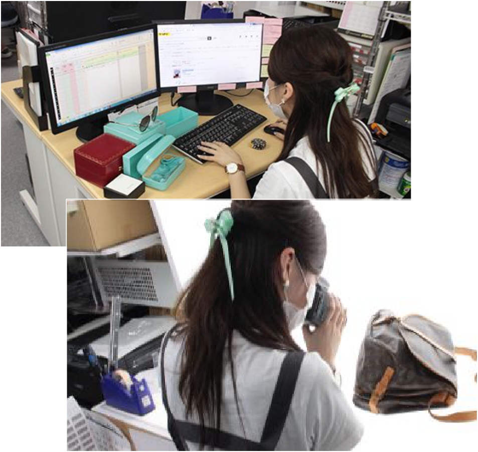 スタッフがPCで作業している様子