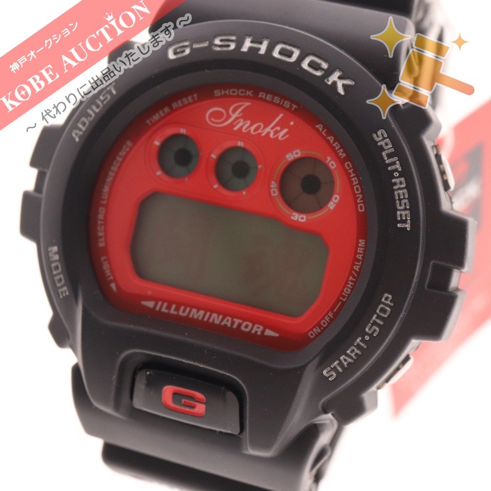 カシオ 腕時計 G-SHOCK DW-6900BIN-9JF 燃える闘魂 アントニオ猪木 ブラック 文字盤レッド 未使用
