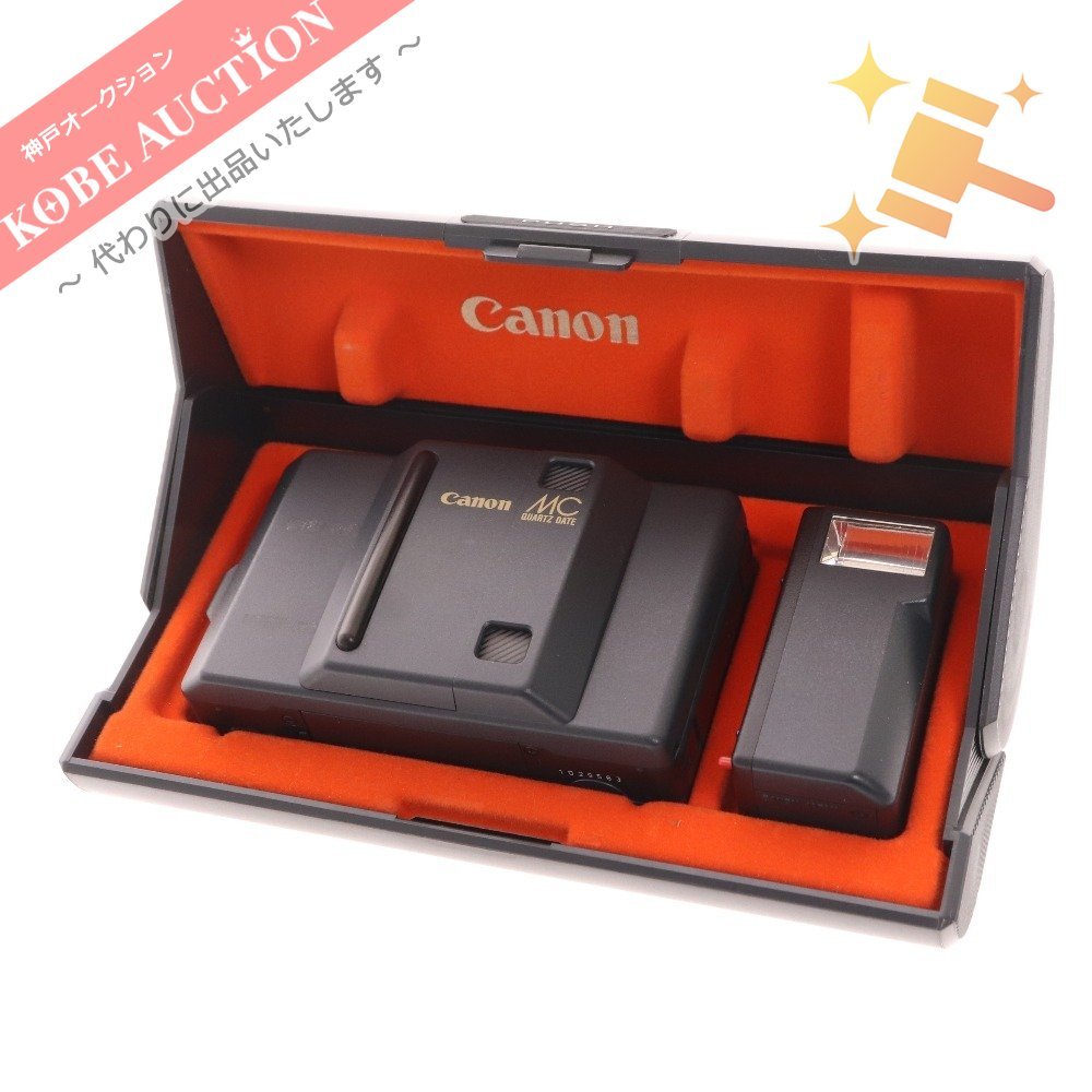 キャノン MC QUARTZ DATE コンパクトフィルムカメラ レンズ 35mm 1:2.8 ケース付き 通電確認済み