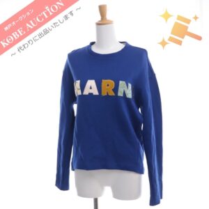 マルニ トレーナー スウェット ロゴ 刺繍 トップス レディース 38 ブルー