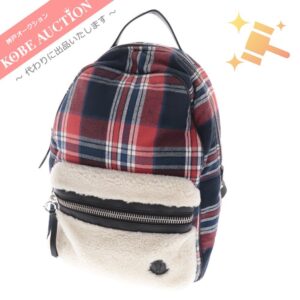 モンクレール バックパック NEW GEORGE チェック ムートン レッド系