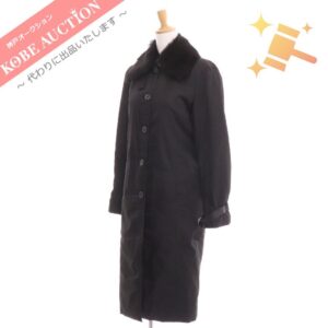 プラダ ロングコート ナイロンコート ファー レディース 40 ブラック