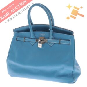 ロイヤルグレース ハンドバッグ レザー 銀金具 レディース ブルー