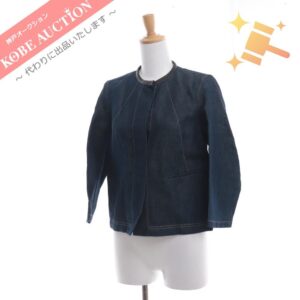 エルメス デニムジャケット 比翼仕立て フランス製 レディース 34 タグ付き