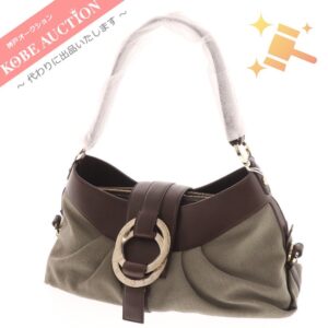 ブルガリ ハンドバッグ チャンドラ レディース カーキ系 保管袋付き 未使用