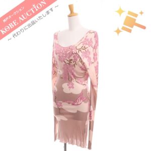 グッチ ワンピース ドレス 桜 長袖 レディース S ピンク