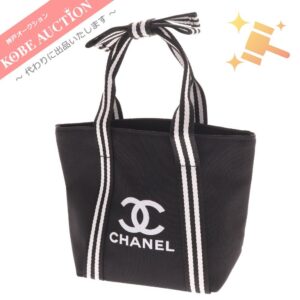 シャネル ノベルティ リボン ミニトート ハンド レディース ブラック 未使用