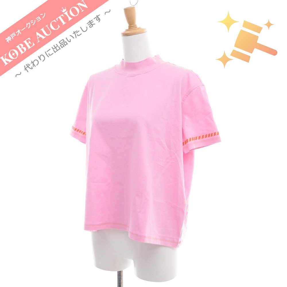 エルメス Tシャツ 23SS 3E4621DL カルトゥッシュ レディース 36 ピンク タグ付き