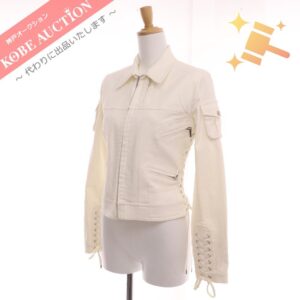 クリスチャンディオール ジャケット レースアップ レディース 36 ホワイト