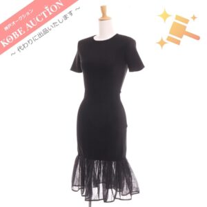 アレキサンダーマックイーン ニットワンピース タイト レース レディース ブラック