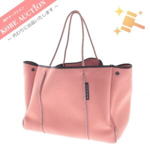 ステイトオブエスケープ トートバッグ パンチング レディース ピンク系 ポーチ付き